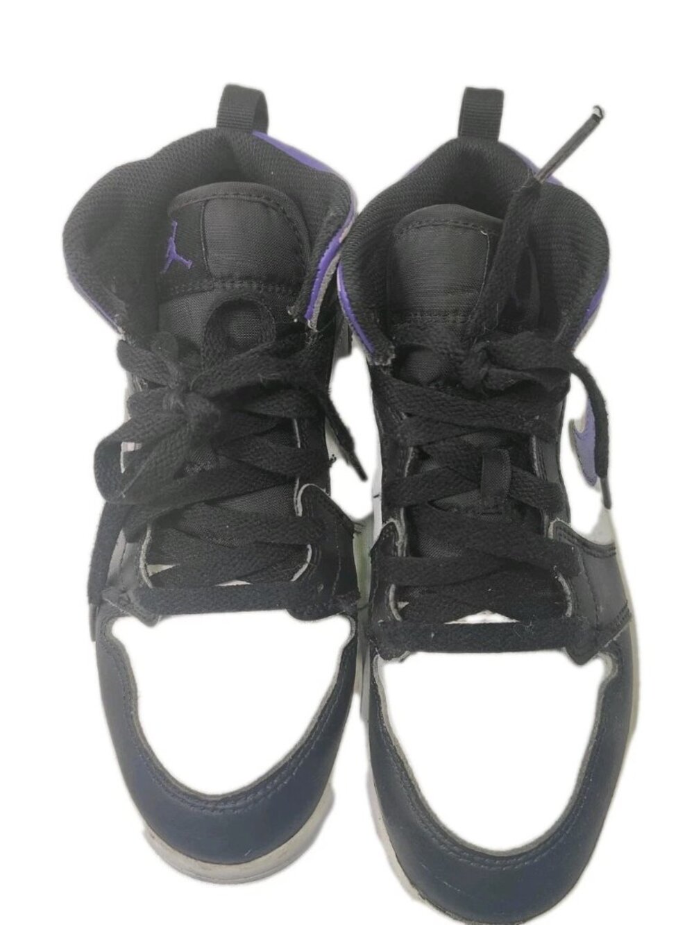Nike Jordan 1 Mid Sneakers Boys Size 3Y Black Purple
